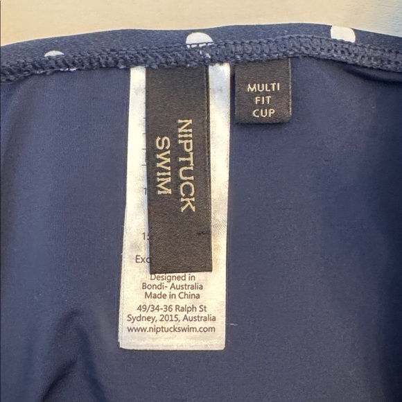 NWT! Nip Tick Navy Polka Dot One-Piece Swimsuit, sz 10 - Picture 3 of 8